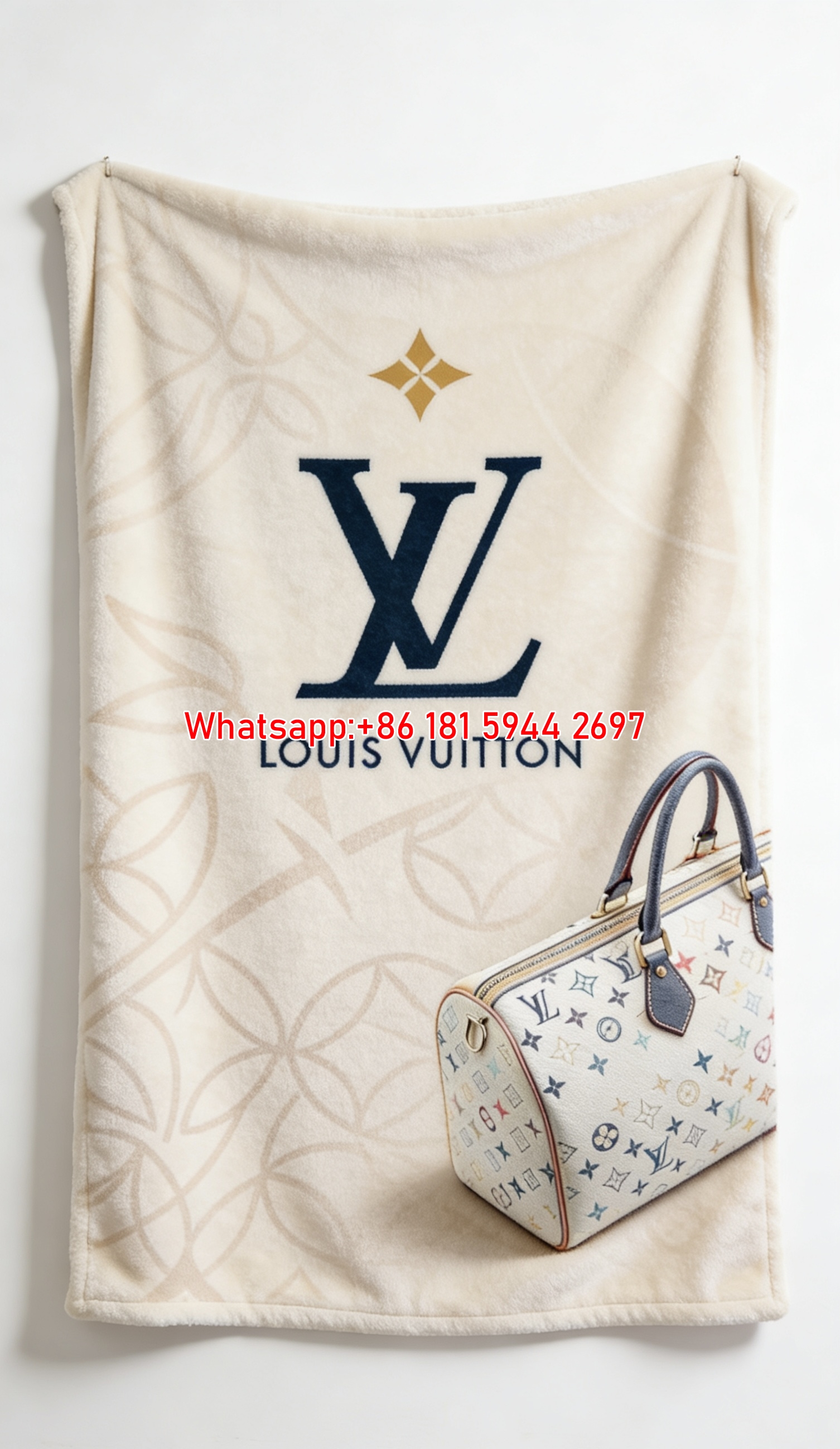 LV Monogram Speedy Flannel Throw 370